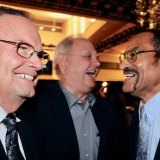 Former "Citizens" Bob Clement (left), Bill Black (center) have a laugh with new Citizen of the Year, Dr. Willie Ewing.